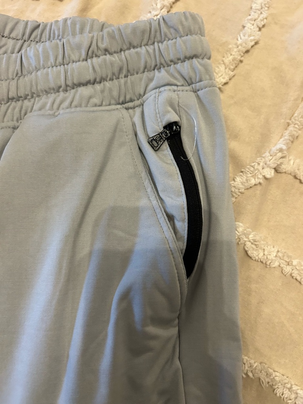 Men's Light Gray Jogger Sweatpants - Casual Pull-On Comfort - Picture 3 of 7